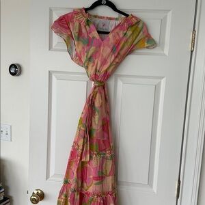 Bella Tu Pink and Green Floral Dress